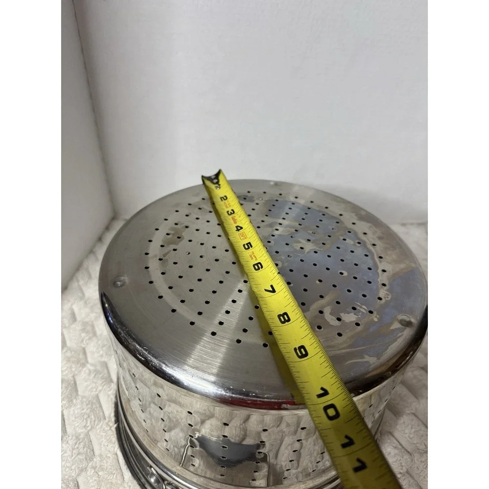 Belgique Stainless Steel Stock Pot Strainer Steamer Insert Double Handle 11 QT